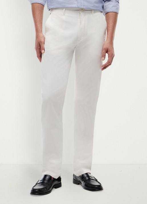 Tommy Hilfiger Straight fit chino met steekzakken - detail 4 gebroken wit
