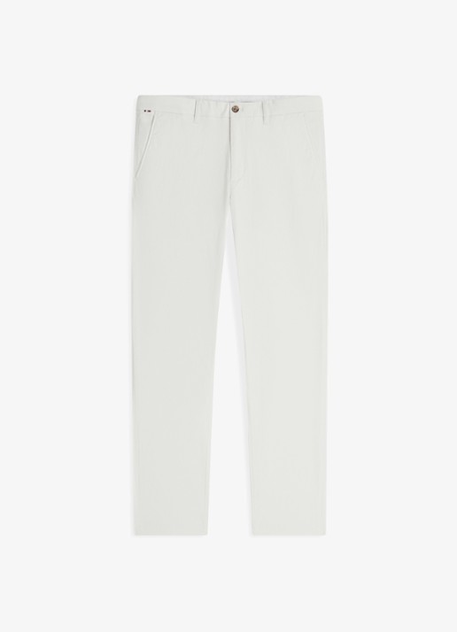 Tommy Hilfiger Straight fit chino met steekzakken - voorkant ivoor