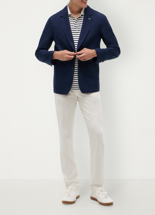 Tommy Hilfiger Straight fit chino met steekzakken - voorkant 2 ivoor