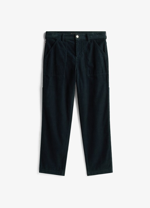 Tommy Hilfiger Straight fit chino van corduroy - voorkant donkerblauw
