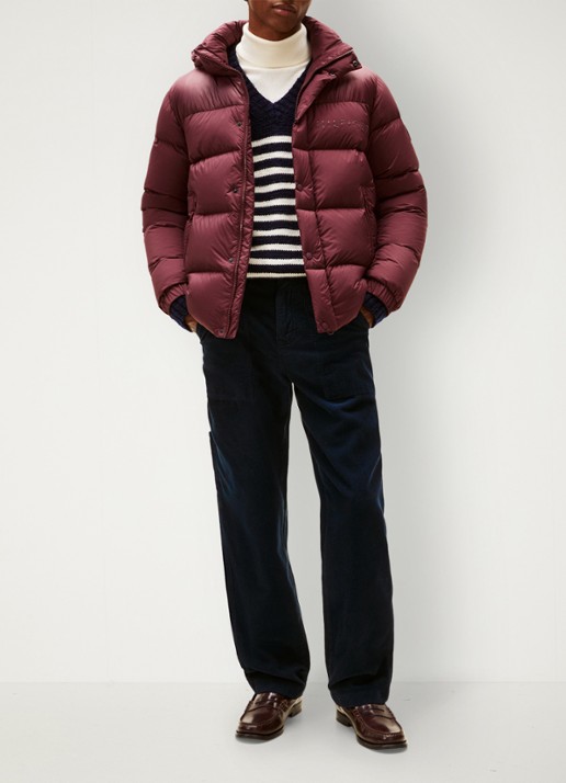 Tommy Hilfiger Straight fit chino van corduroy - voorkant 2 donkerblauw