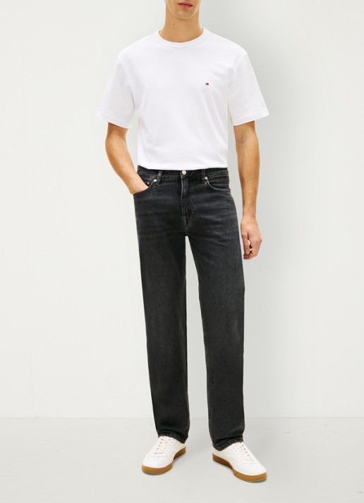 Tommy Hilfiger Straight fit jeans met donkere wassing - voorkant 5 donkergrijs