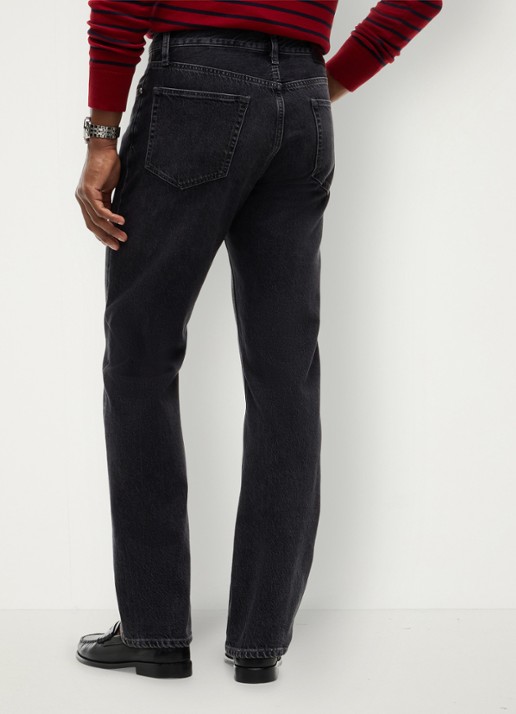 Tommy Hilfiger Straight fit jeans met donkere wassing - achterkant 6 zwart