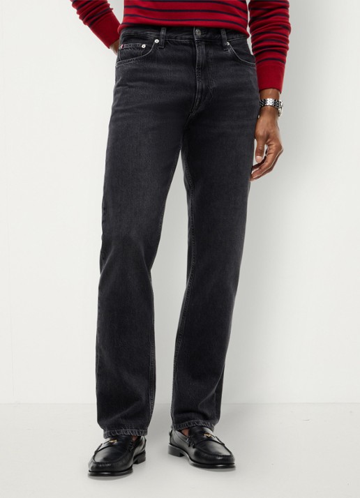 Tommy Hilfiger Straight fit jeans met donkere wassing - detail 3 zwart