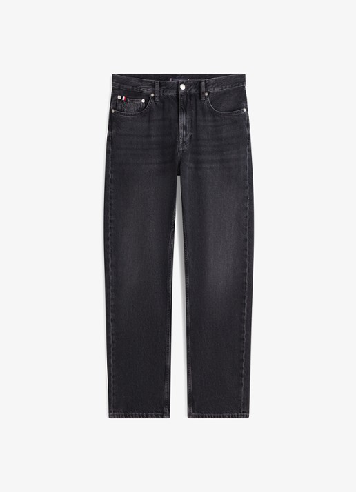 Tommy Hilfiger Straight fit jeans met donkere wassing - voorkant zwart