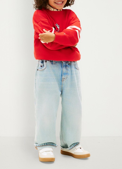 Tommy Hilfiger Straight fit jeans met medium wassing - voorkant 5 lichtblauw