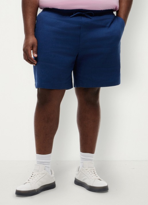 Tommy Hilfiger Straight fit korte broek in linnenblend