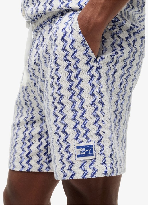 Tommy Hilfiger Straight fit korte broek met grafische print - detail 4 blauw