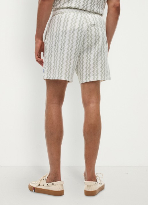 Tommy Hilfiger Straight fit korte broek met grafische print - achterkant 5 groen