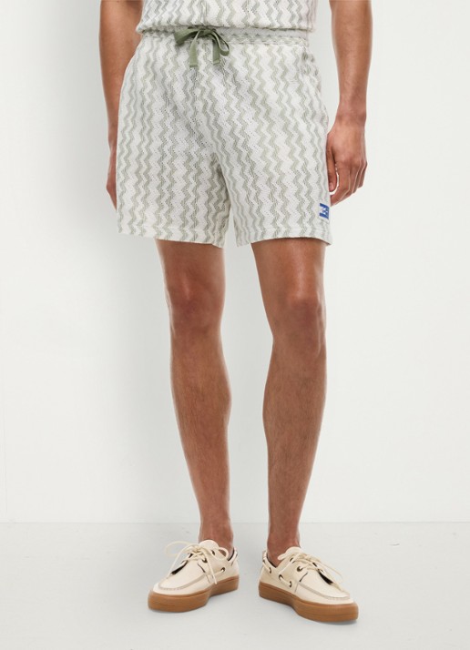 Tommy Hilfiger Straight fit korte broek met grafische print - detail 3 groen
