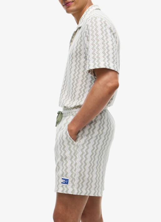 Tommy Hilfiger Straight fit korte broek met grafische print - detail 4 groen