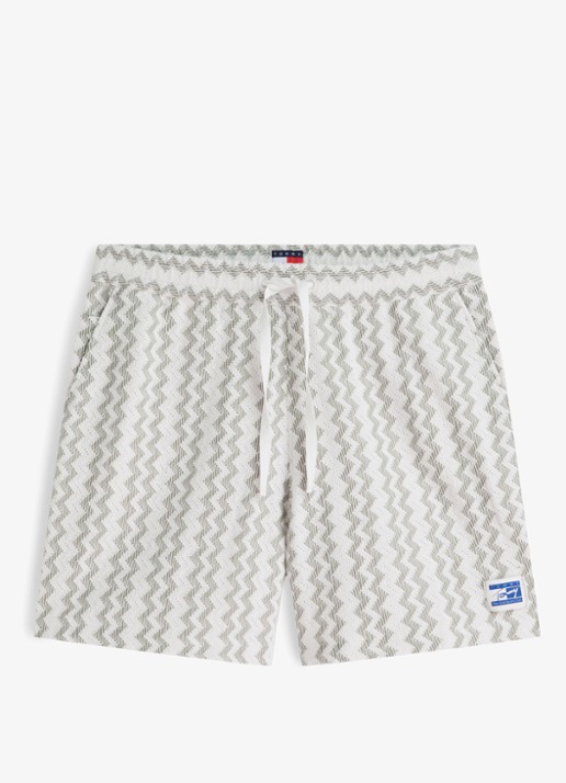 Tommy Hilfiger Straight fit korte broek met grafische print - voorkant groen