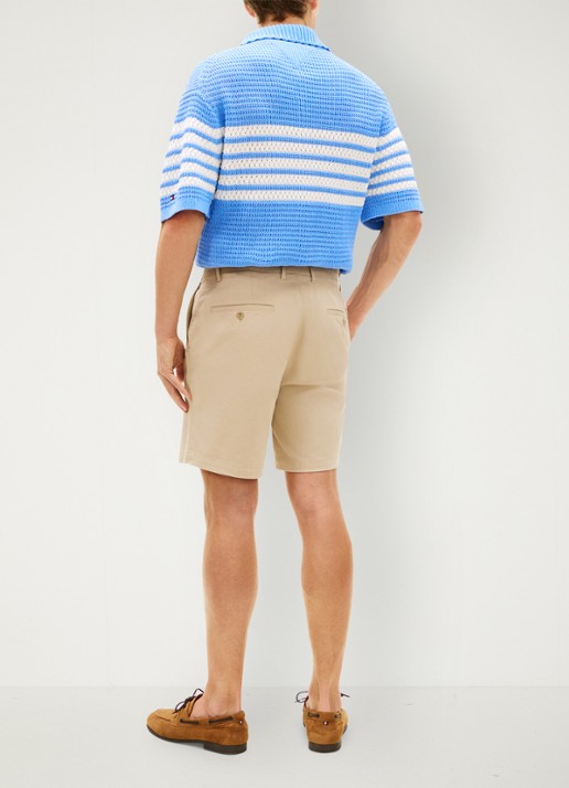 Tommy Hilfiger Straight fit korte chino in katoenblend - achterkant 5 beige