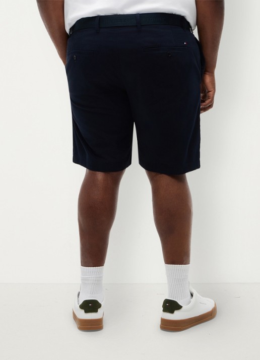 Tommy Hilfiger Straight fit korte chino in katoenblend - achterkant donkerblauw
