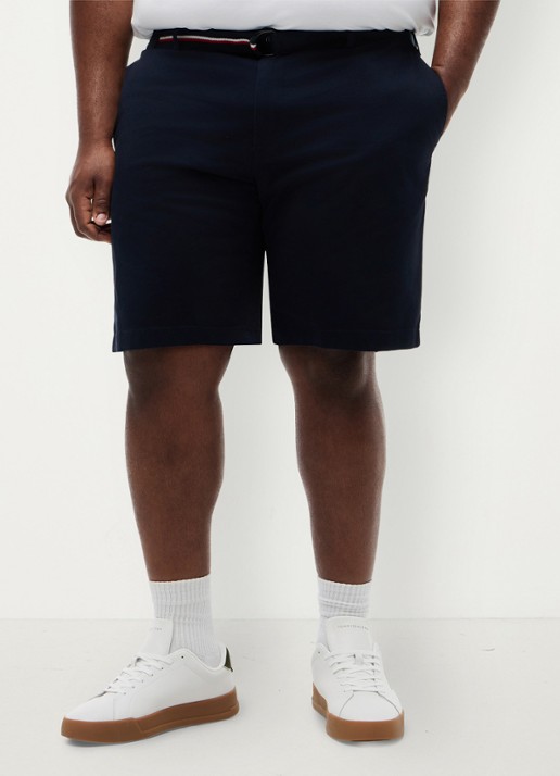 Tommy Hilfiger Straight fit korte chino in katoenblend - detail 2 donkerblauw