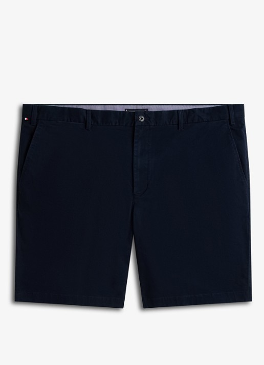 Tommy Hilfiger Straight fit korte chino in katoenblend - voorkant 4 donkerblauw