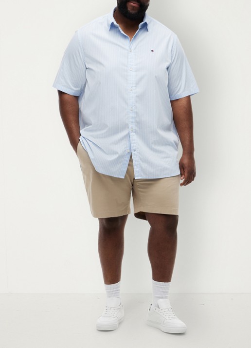 Tommy Hilfiger Straight fit korte chino in katoenblend - voorkant 3 beige