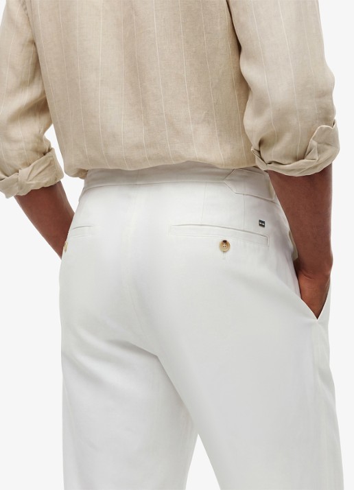 Tommy Hilfiger Straight fit pantalon met steekzakken - detail 2 ivoor