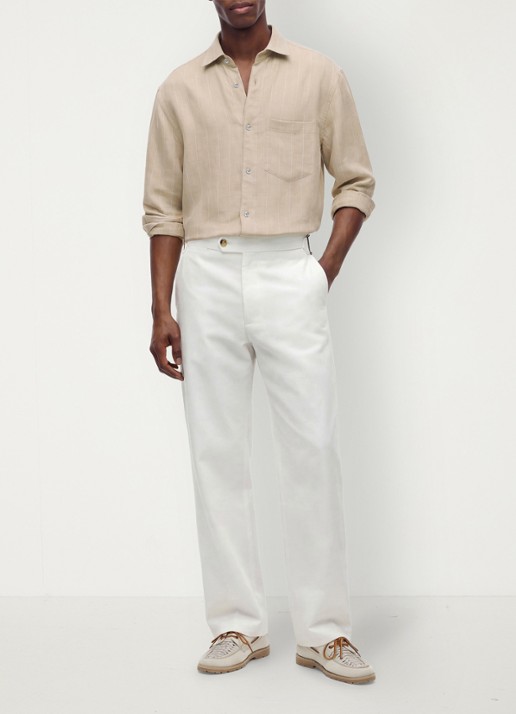 Tommy Hilfiger Straight fit pantalon met steekzakken - detail 3 ivoor