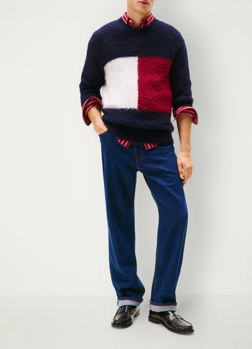 Tommy Hilfiger Straight leg jeans met steekzakken - voorkant 3 indigo