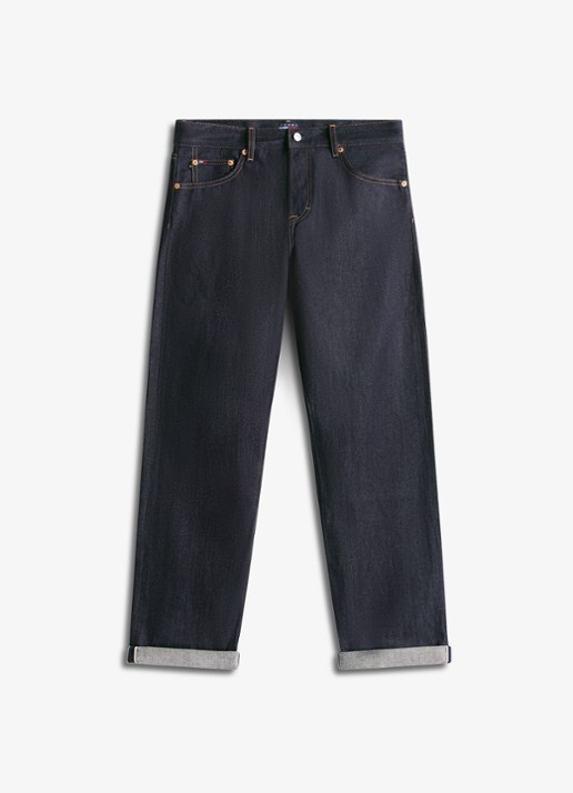 Tommy Hilfiger Straight leg jeans met steekzakken - voorkant 3 donkerblauw