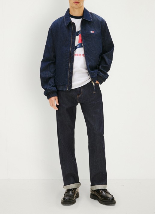 Tommy Hilfiger Straight leg jeans met steekzakken - voorkant 4 donkerblauw