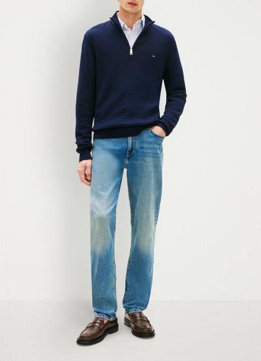 Tommy Hilfiger Straight leg jeans met steekzakken - voorkant 4 denim