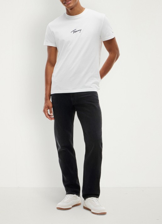 Tommy Hilfiger Straight leg jeans met steekzakken - voorkant 7 zwart