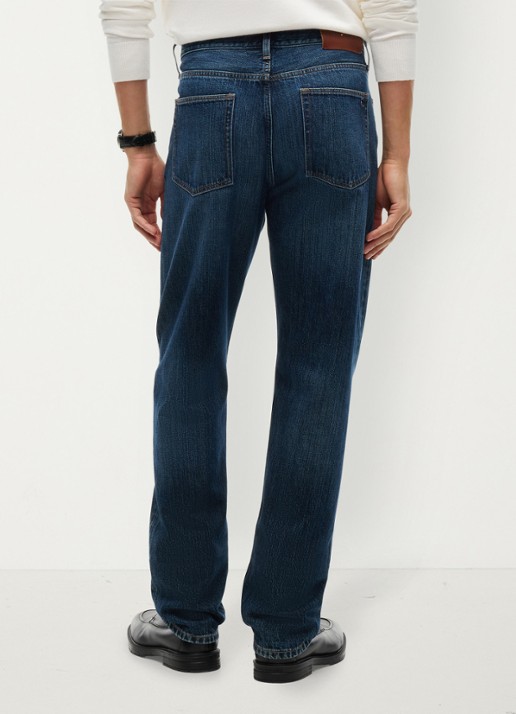 Tommy Hilfiger Straight leg jeans met steekzakken - achterkant 7 indigo