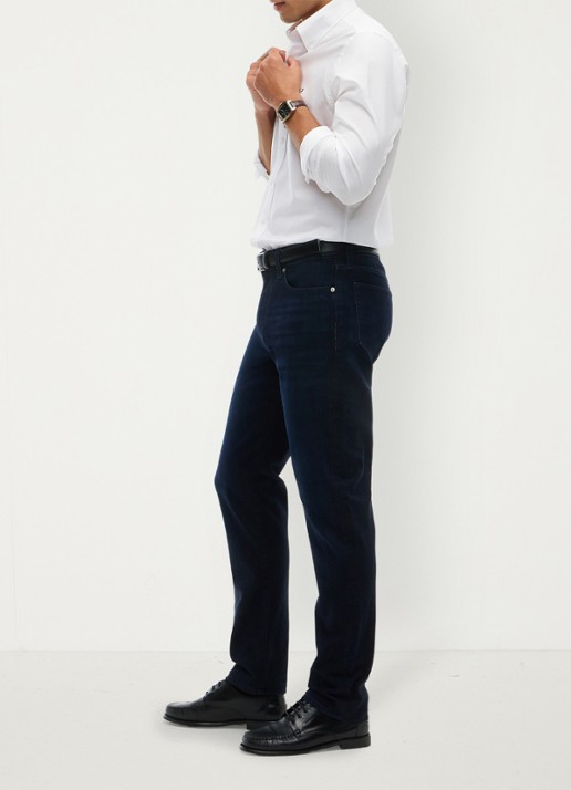 Tommy Hilfiger Straight leg jeans met steekzakken - detail 2 donkerblauw