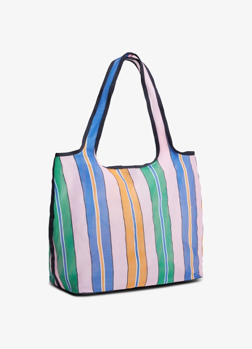 Tommy Hilfiger Strandtas met streepprint en logo - achterkant 5 multicolor