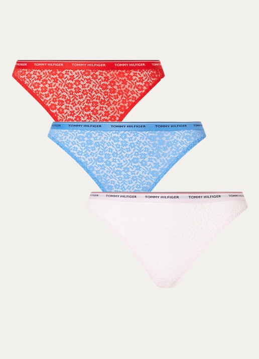 Tommy Hilfiger String van kant in 3-pack - voorkant 3 lichtroze