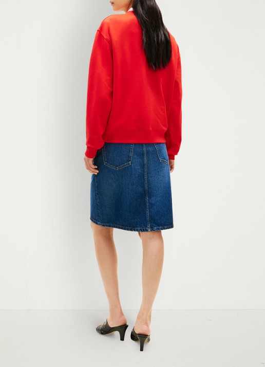Tommy Hilfiger Sweater in katoenblend - achterkant 5 rood