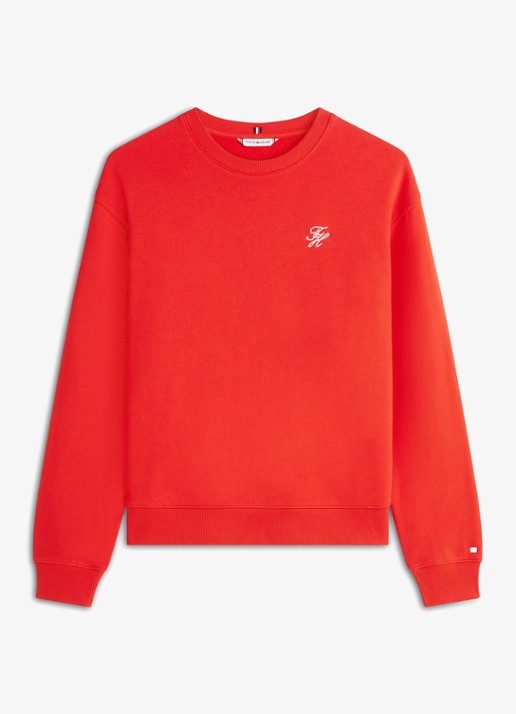 Tommy Hilfiger Sweater in katoenblend - voorkant rood