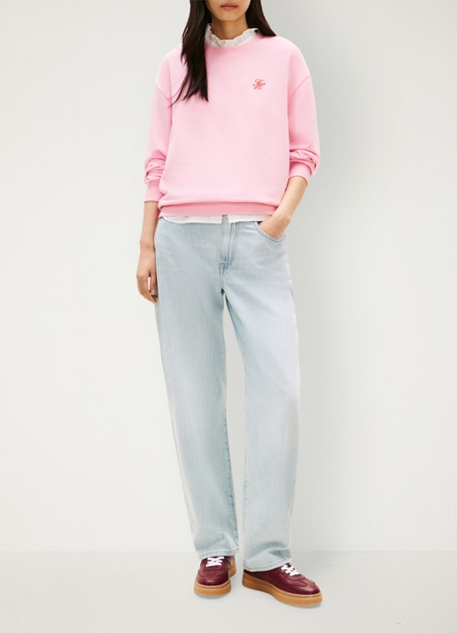 Tommy Hilfiger Sweater in katoenblend - voorkant 5 roze