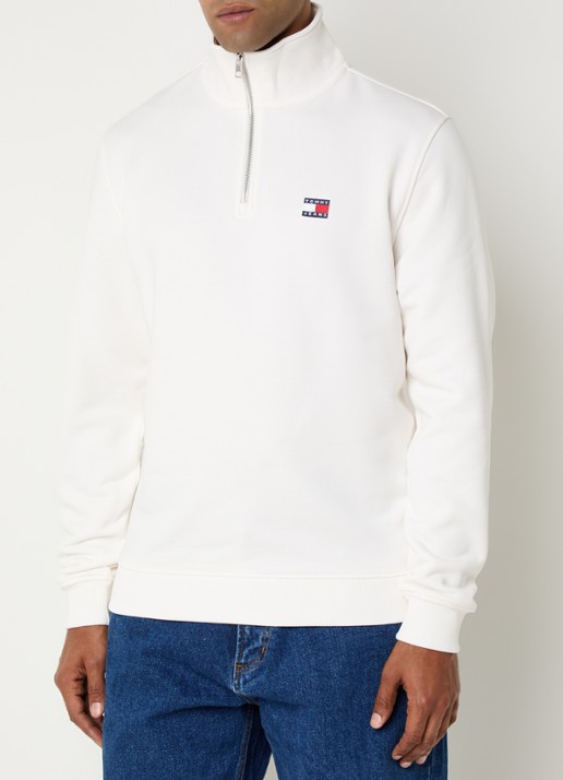 Tommy Hilfiger Sweater met halve rits en logo