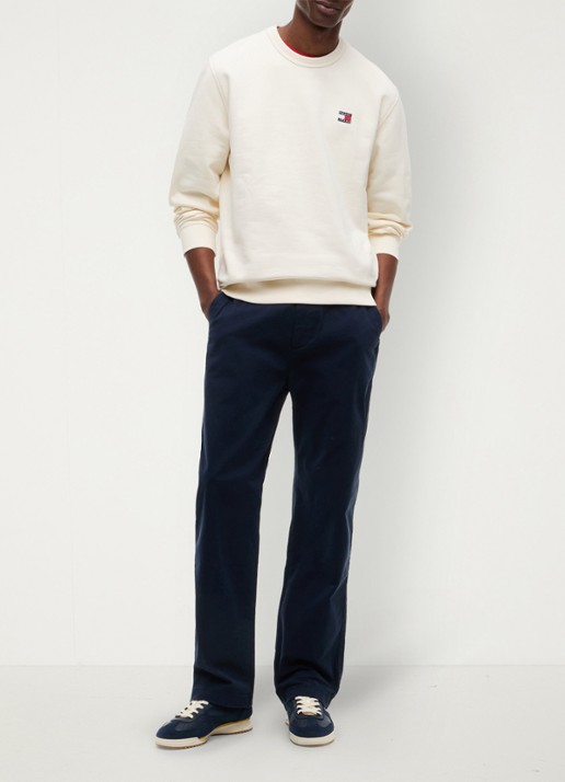 Tommy Hilfiger Sweater met logo - voorkant 3 gebroken wit