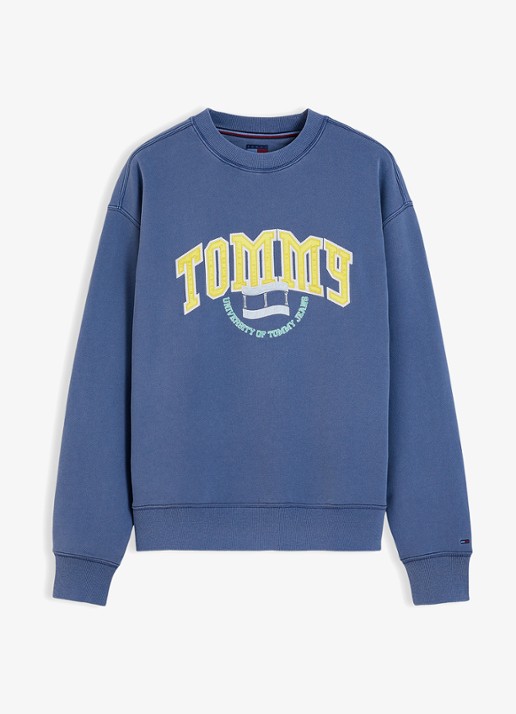 Tommy Hilfiger Sweater met logo - voorkant 3 blauw