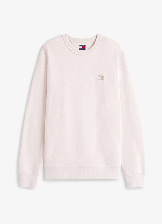 Tommy Hilfiger Sweater met logo - voorkant beige