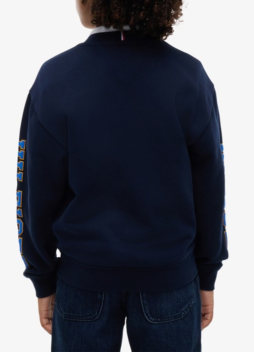 Tommy Hilfiger Sweater met logo - achterkant 5 donkerblauw