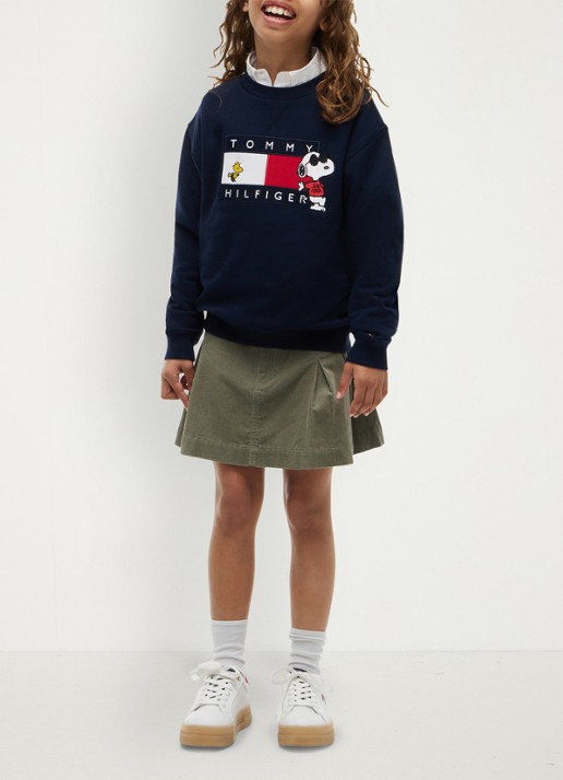 Tommy Hilfiger Sweater met logo - detail 4 donkerblauw