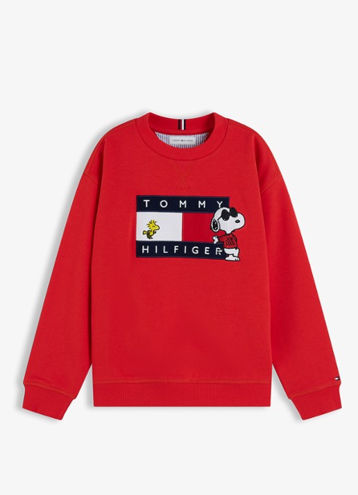 Tommy Hilfiger Sweater met logo - voorkant 5 rood