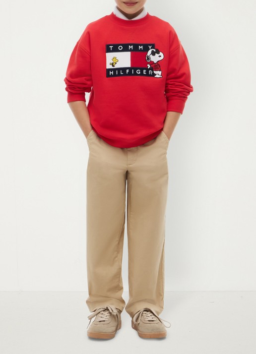Tommy Hilfiger Sweater met logo - voorkant 6 rood