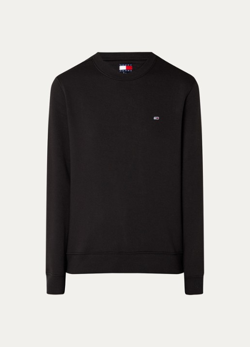 Tommy Hilfiger Sweater met logoborduring - voorkant 3 zwart