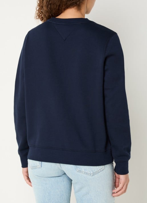 Tommy Hilfiger Sweater met logoborduring - achterkant 3 donkerblauw