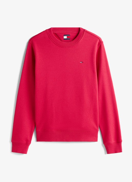 Tommy Hilfiger Sweater met logoborduring - voorkant 2 cranberryrood