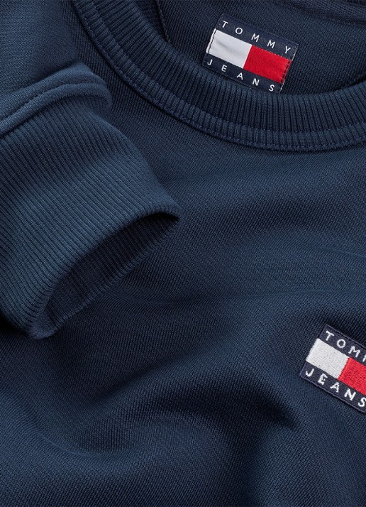 Tommy Hilfiger Sweater met logoborduring - detail 6 donkerblauw