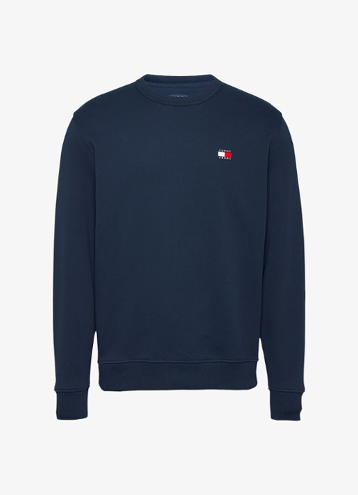 Tommy Hilfiger Sweater met logoborduring - voorkant 2 donkerblauw