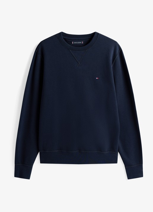 Tommy Hilfiger Sweater met logoborduring - voorkant 4 donkerblauw