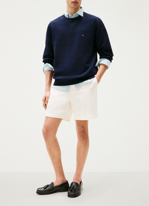 Tommy Hilfiger Sweater met logoborduring - voorkant 5 donkerblauw